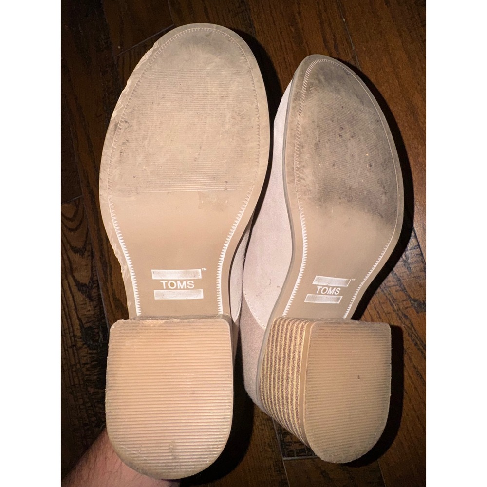 TOMS Suede Block Heel Ankle Boots Taupe Pink Women's Size‎ 7 UK 5 EU 37.5 - Picture 6 of 7